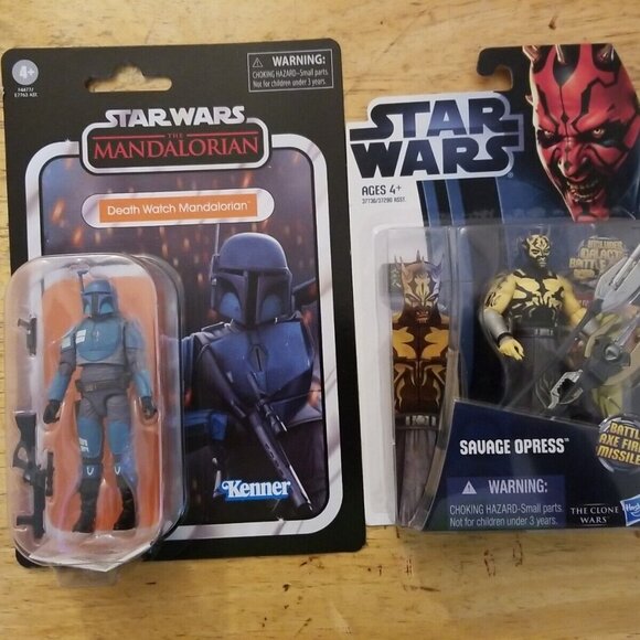 Star Wars action figures 3.75 savage opress and the mandalorian death watch - Picture 1 of 3